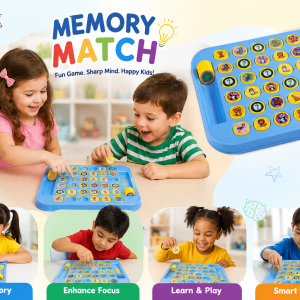 Memory Chess Flip & Match Game for Kids & Adults ā Montessori Matching Board Game with Animal & Fruit Tokens, Brain Development & Memory Exercise STEM Toy for All Ages (3+)