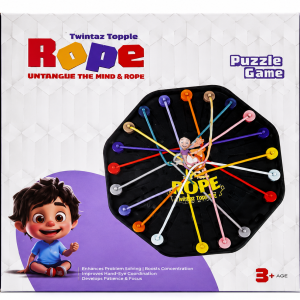 Twintaz Rope Challenge – Untangle & Solve Puzzle Game | Interactive Rope Brain Teaser for Kids & Families | Strategy & Logic Game | Educational Activity Toy & Gift Set | 2 Players | Age 6+