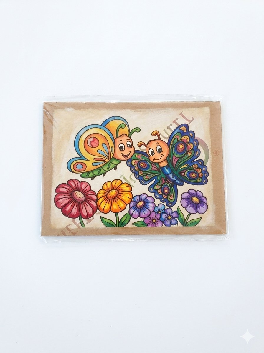 TWINTAZ’s DIY Fiberglass Painting Kit – butterflies Design (Medium, 7.75 x 10.5 Inches) | Includes 6 Shades of FEVICRYL Glass Colours & 1 Outliner | DIY Art & Craft Set | Creative Active Gift for Kids and Adult